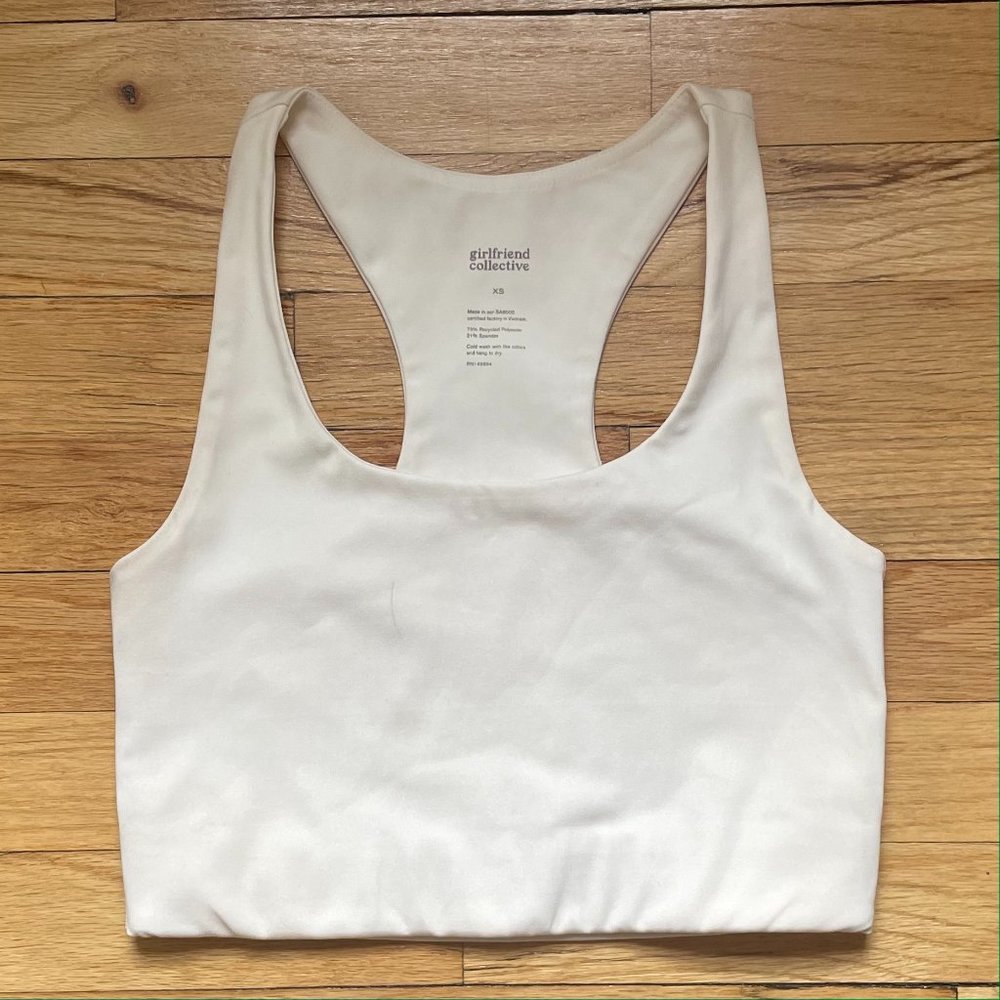 Girlfriend Collective Paloma Sports Bra, Ivory, XS
